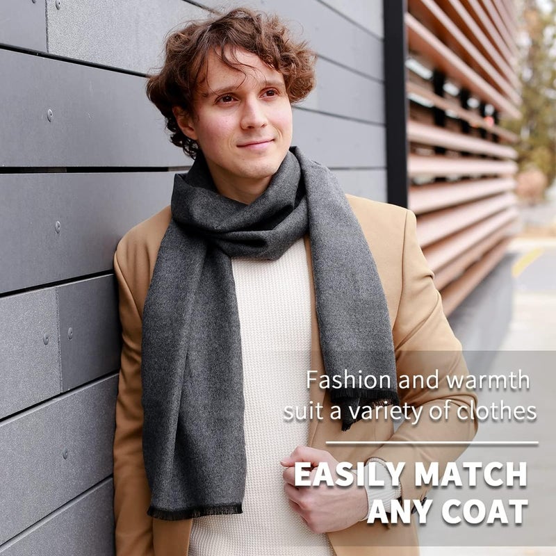 FULLRON Store Men Winter Scarf Soft Warm Long Cashmere Feel Scarves - Image 3